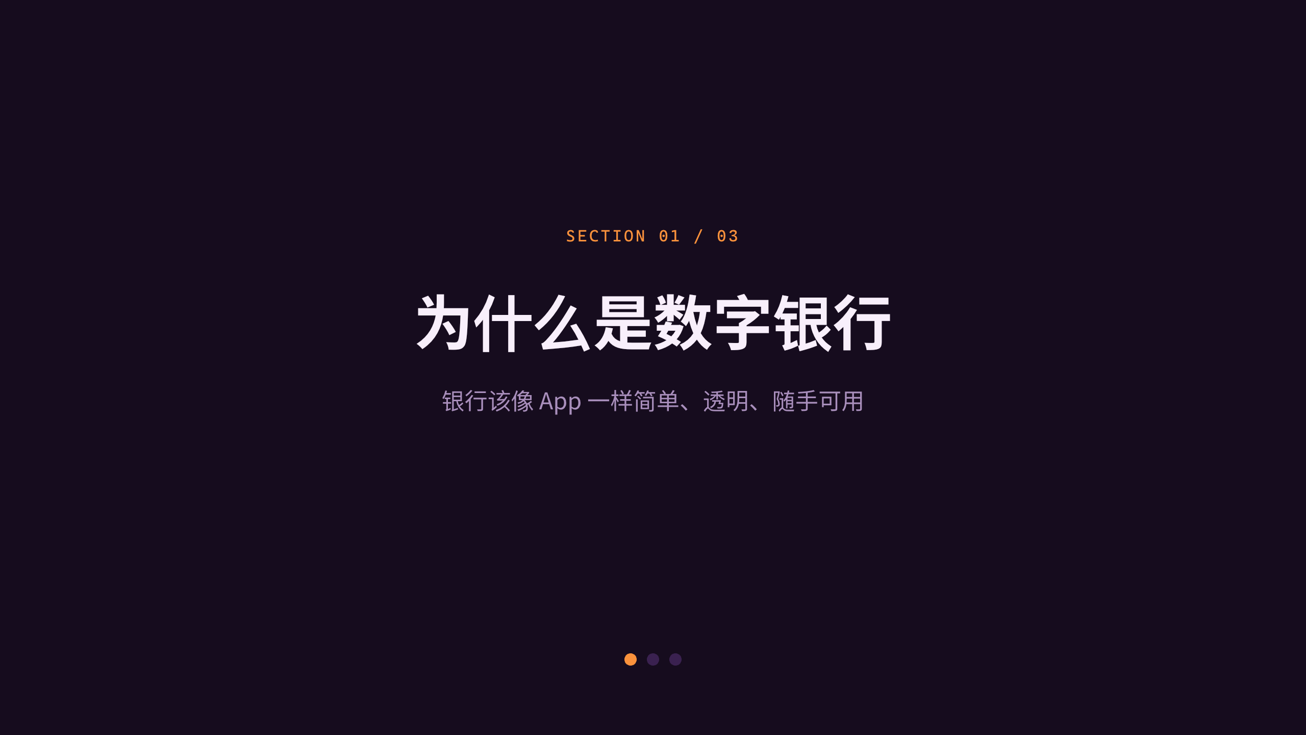 消费数字银行 / 挑战者银行「知更」（区别于 fintech-payments 的 B2B 跨境支付）。 设计系统：dusk-gtm（深底 · 活力 · 品牌 · 唯一暖橙） 第 3 页